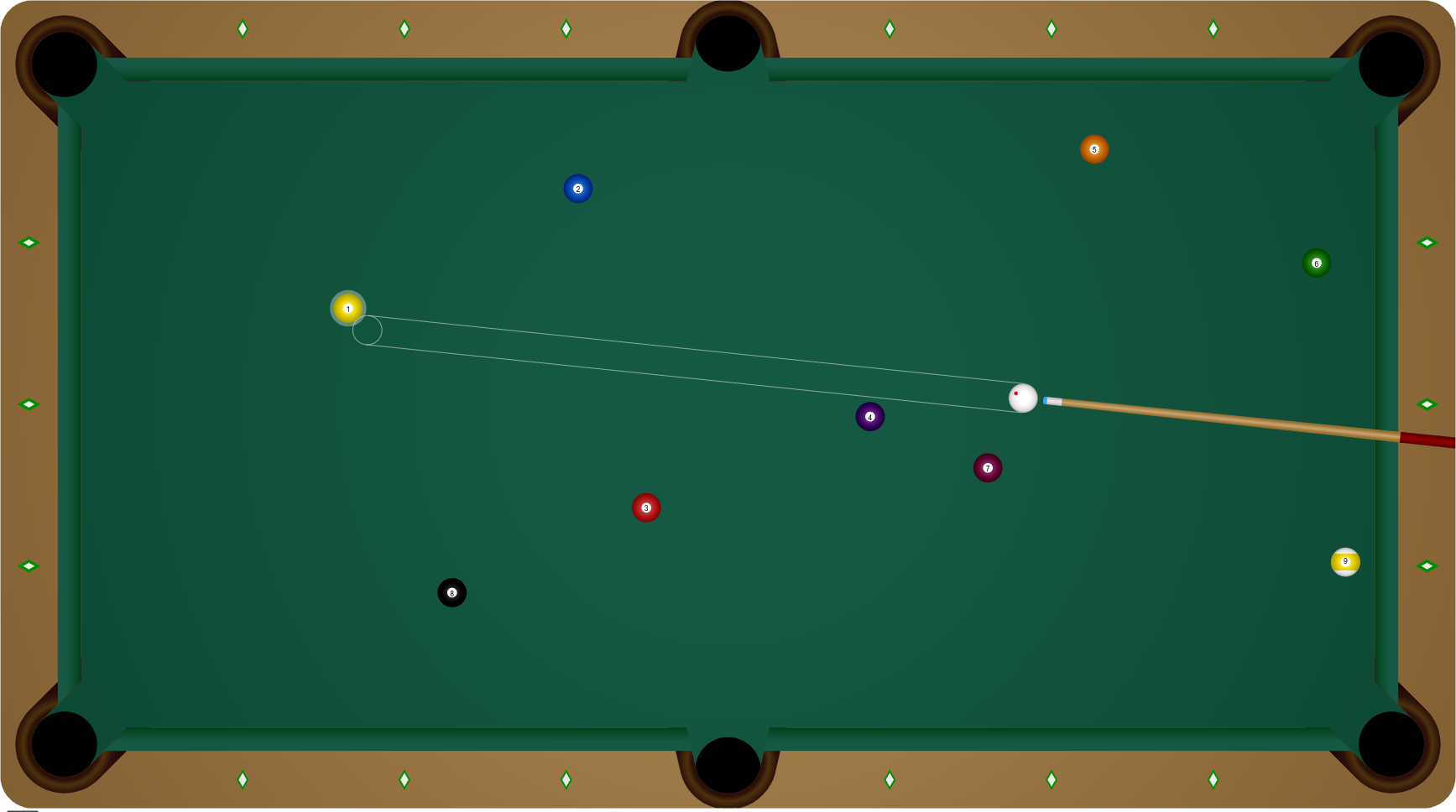 screenshot of pool game